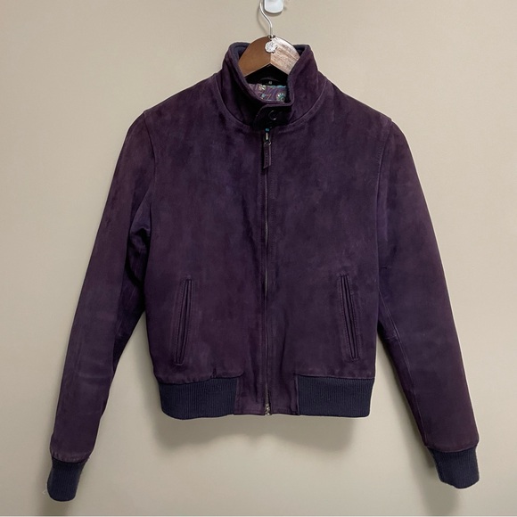 Altea Jackets & Blazers - Altea Vintage Purple Suede Leather Bomber Jacket Women’s Italian 40 or Small